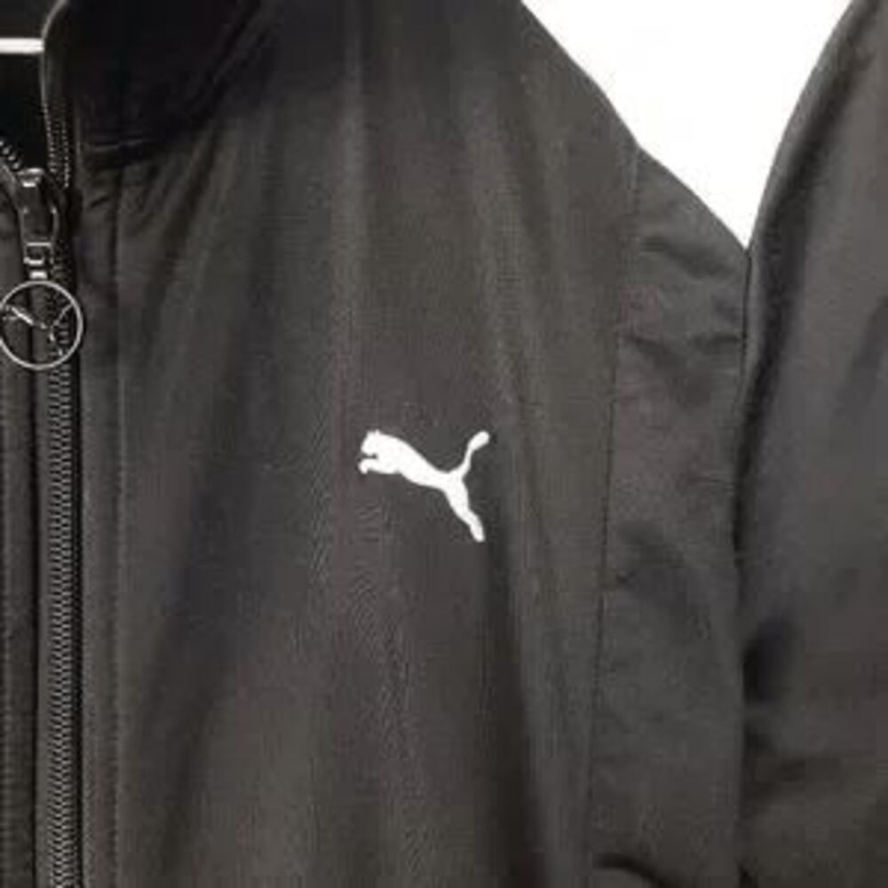 PUMA Women's Black & White Fitted Euro Zip Up Track Jacket Size: Medium - Picture 3 of 7